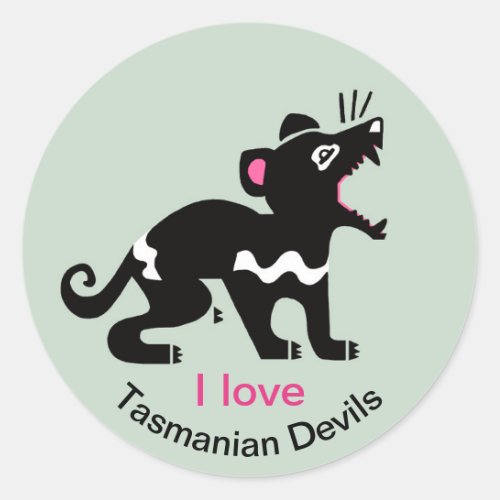 Wildlife _ I love Tasmanian devils _Marsupial _ Classic Round Sticker