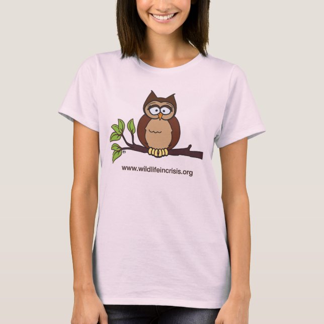 Wildlife in Crisis owl t-shirt (Front)