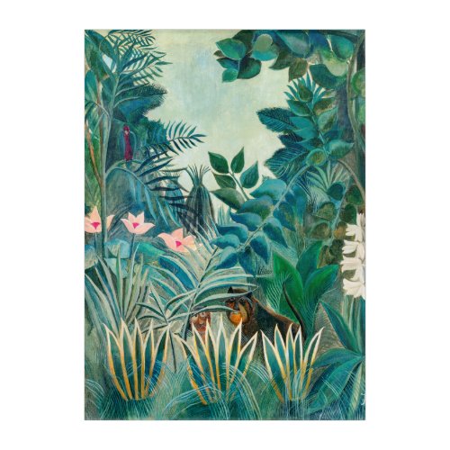 Wildlife in Tropical Jungle Painting Acrylic Print