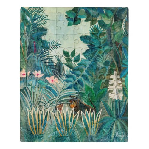 Wildlife in Tropical Jungle Painting Jigsaw Puzzle