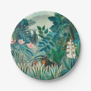 Wildlife in Tropical Jungle Painting Paper Plates