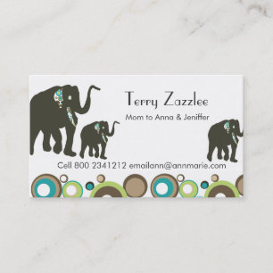 Wildlife Jungle Mommy Elephant Safari Calling Card