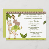 Wildlife Jungle MONKEY Baby Shower invitation WJC (Front/Back)