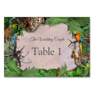 Wildlife Jungle Plants & Animals Table Number
