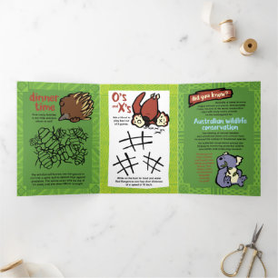 Wildlife Kanagroo Puzzle Greeting Card Trifold