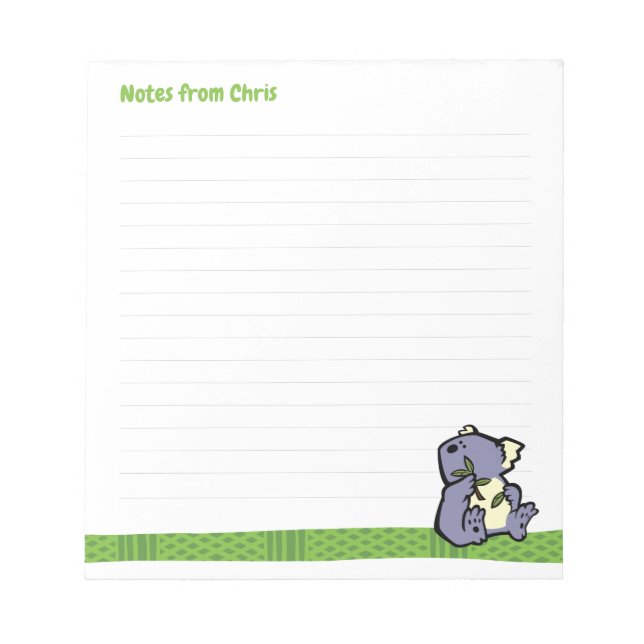 Wildlife Koala Note Pad (Front)
