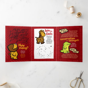 Wildlife Lion Puzzle Greeting Card Trifold