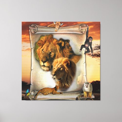 Wildlife Lions from Africa Canvas Print