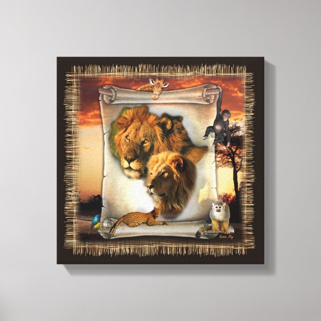 Wildlife Lions from Africa Canvas Print (Front)