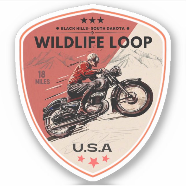 Wildlife Loop Road motorcycle road trip south dako Sticker (Front)