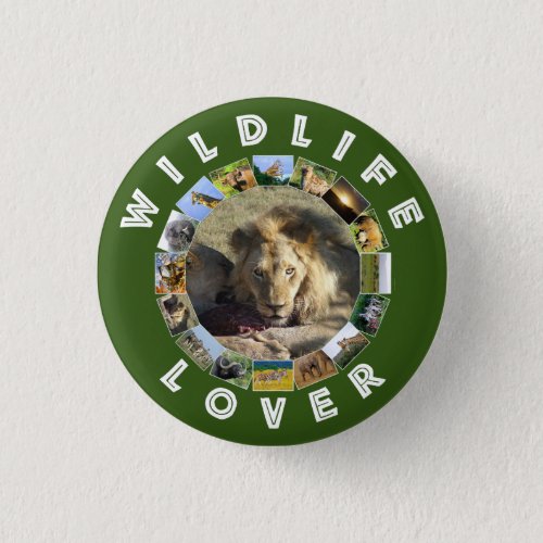 Wildlife Lover Lion Stare Button