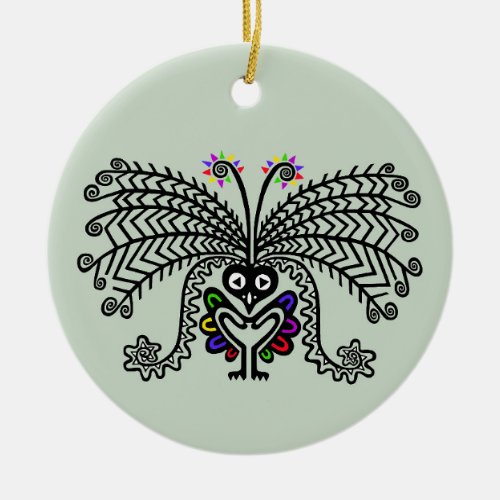 Wildlife _ LyreBIRD _ Nature _ green _  Ceramic Ornament