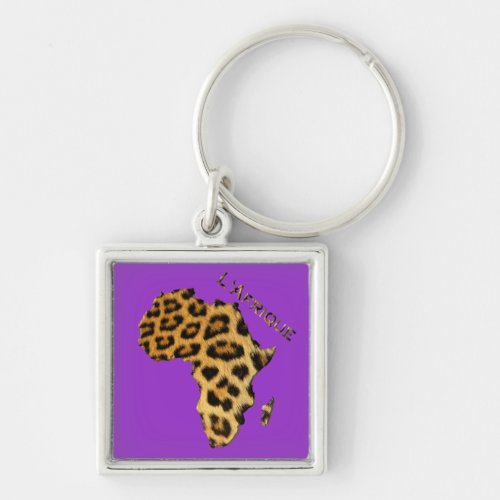 Wildlife Map of AFRICA Keychain