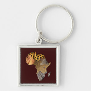 Wildlife Map of AFRICA Keychain