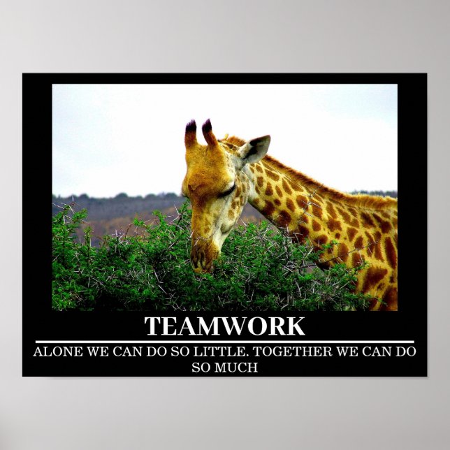 Wildlife Motivational Posters Giraffe Teamwork (Front)