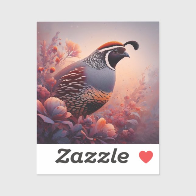 Wildlife Nature California Quail Bird Sticker (Sheet)