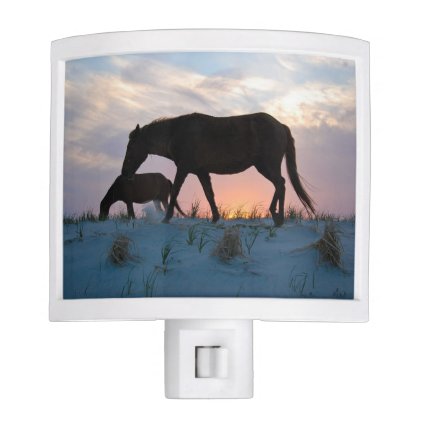 Wildlife night light, horses, Assateague Island Night Light