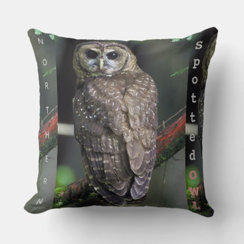 Wildlife Northern Spotted Owl  Throw Pillow