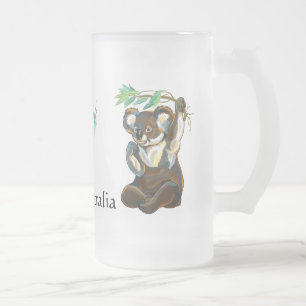 wildlife of Australia Frosted Glass Beer Mug