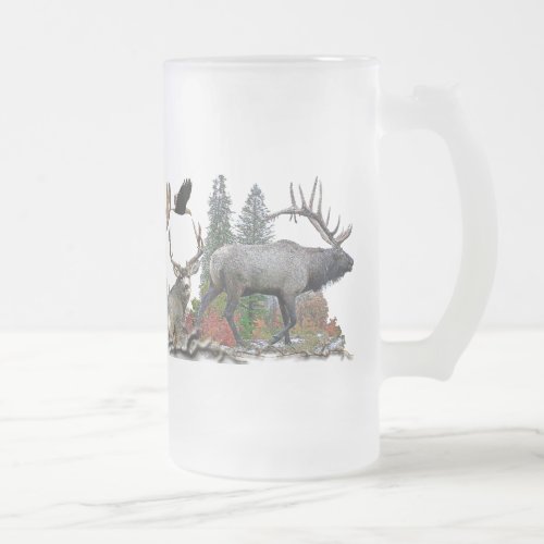 Wildlife of north America Frosted Glass Beer Mug