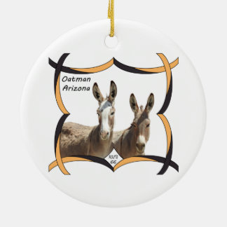 Wildlife ornament, donkeys, Oatman, Arizona Ceramic Ornament