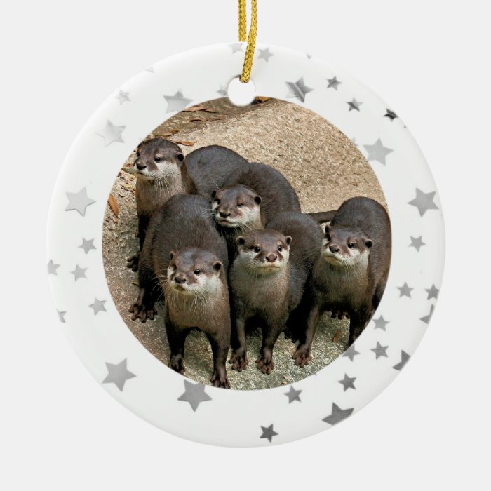 wildlife otter stars christmas ornament zazzle wildlife otter stars christmas ornament zazzle
