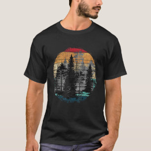 Wildlife Outdoor Forest Trees Retro Nature T-Shirt