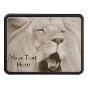 wildlife painting of lion roaring big cats hitch cover