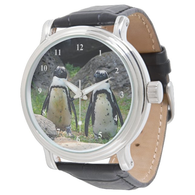 Wildlife Penguin Pair Photo Watch (Angled)