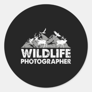 Wildlife Photographer Animal Photography Camera Classic Round Sticker
