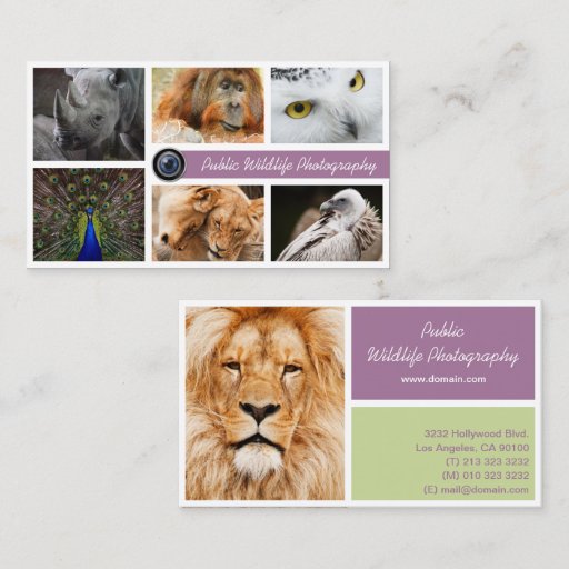 Customizable Wildlife Photographer Business Card