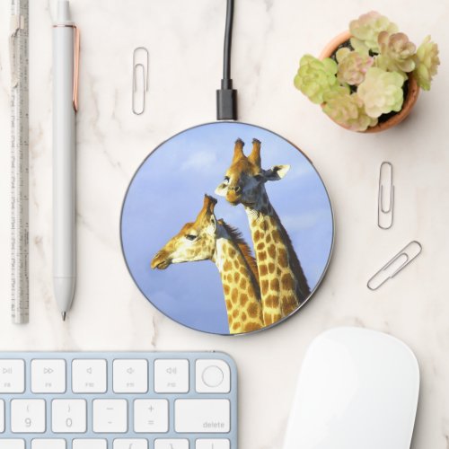 Wildlife Photography Giraffe Lookout Wireless Charger