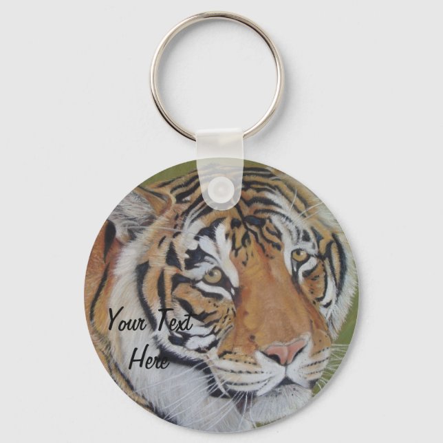 wildlife picture of big cat tiger  keychain (Front)