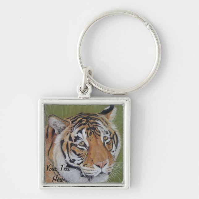 wildlife picture of big cat tiger  keychain (Front)