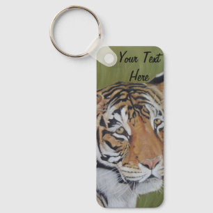 wildlife picture of big cat tiger keychain