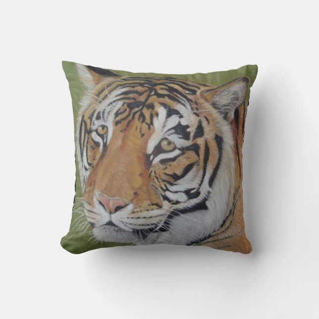 wildlife picture of big cat tiger throw pillow (Front)