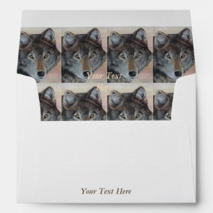 wildlife picture of sunset and gray wolf envelope