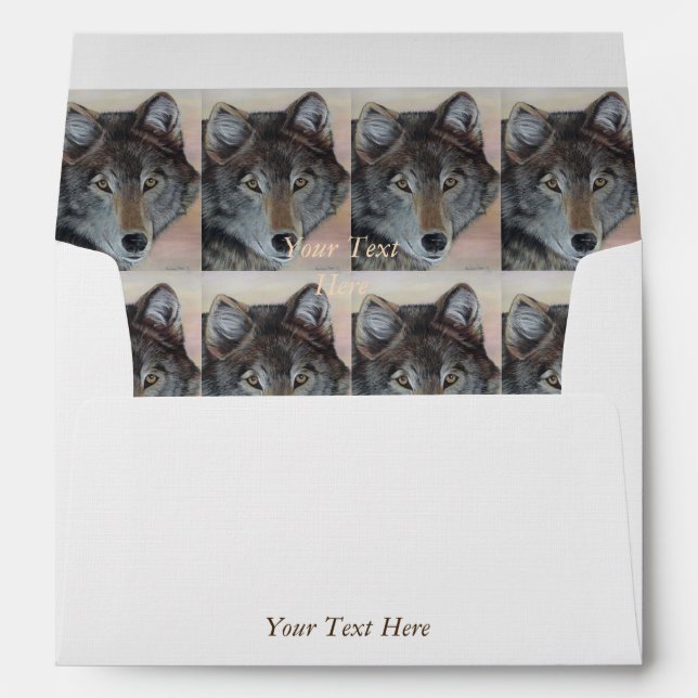 wildlife picture of sunset and gray wolf envelope (Back (Bottom))