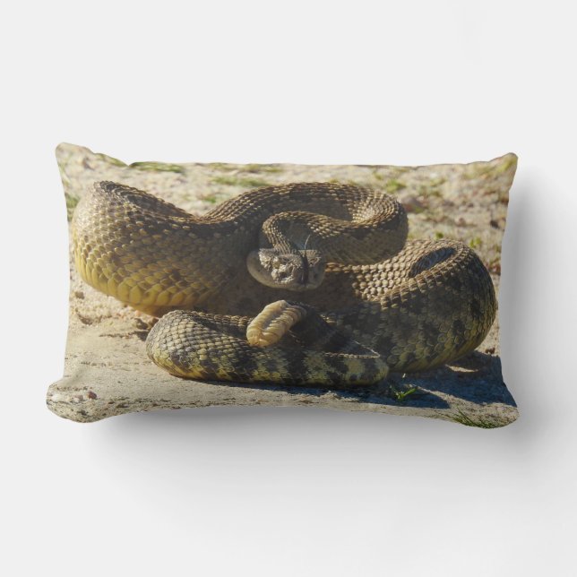 Wildlife pillow, reptiles, snakes, rattlesnake lumbar pillow (Front)