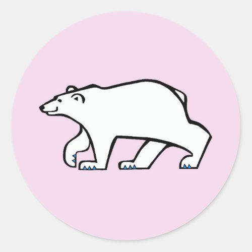 Wildlife  POLAR BEAR _ Conservation _ Arctic pink Classic Round Sticker