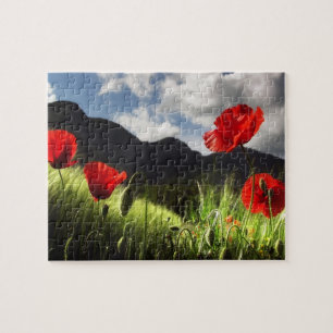 Wildlife Puzzle-Red Poppies Jigsaw Puzzle