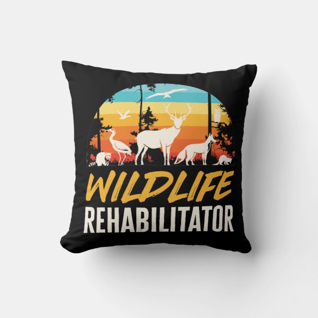 Wildlife Rehabilitator Throw Pillow (Front)