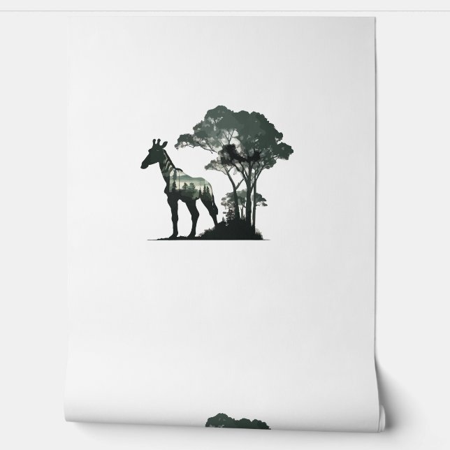 Wildlife Safari Adventure - Giraffe in Forest   Wallpaper (Unrolling)