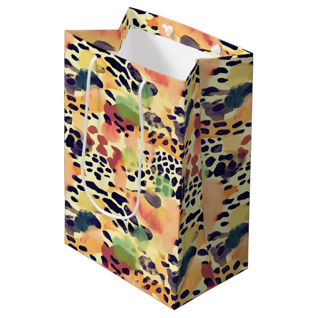 Wildlife Safari Animals Furs Prints Patterns Medium Gift Bag (Front Angled)
