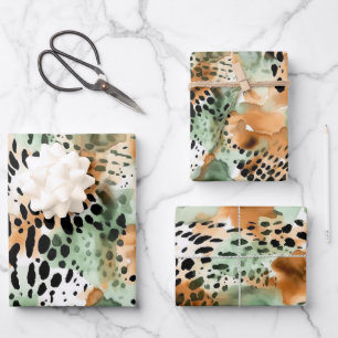 Wildlife Safari Furs Prints Patterns Exotic Jungle Wrapping Paper Sheets