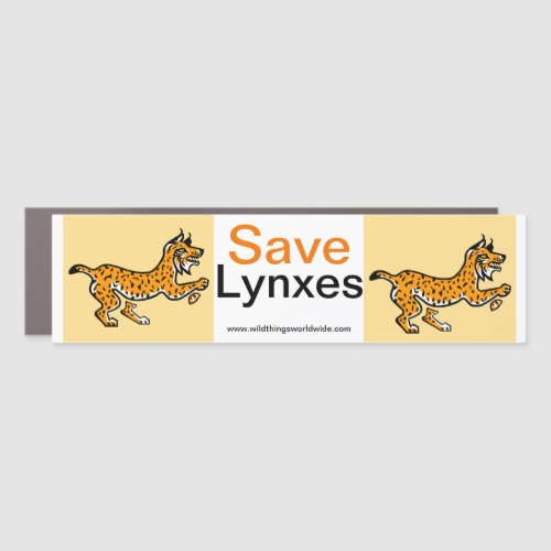Wildlife _  Save LYNXES _Animal lover  _ yellow _ Car Magnet