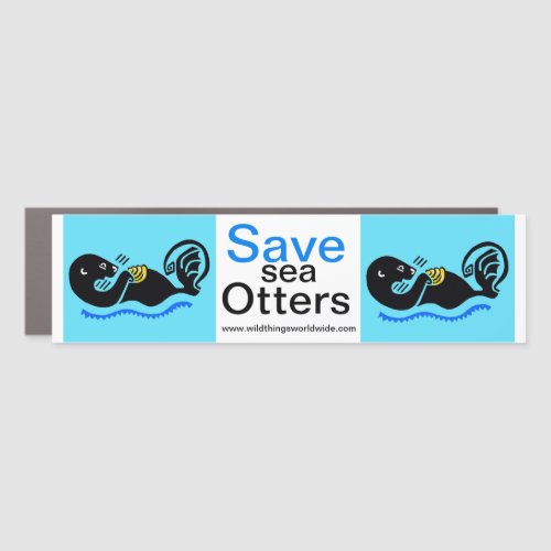 Wildlife _Save Sea OTTERS _Animal activist _ Blue  Car Magnet
