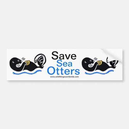 Wildlife_  Save Sea OTTERS _ Endangered animal _ Bumper Sticker