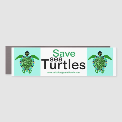 Wildlife _  Save Sea TURTLES _ Animal activist _ Car Magnet