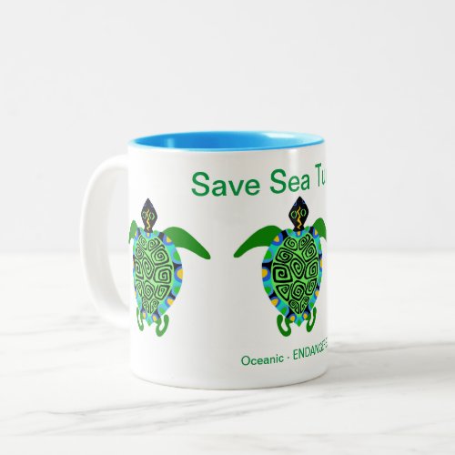 Wildlife _  Save Sea TURTLES_ Animal lover _ Two_Tone Coffee Mug